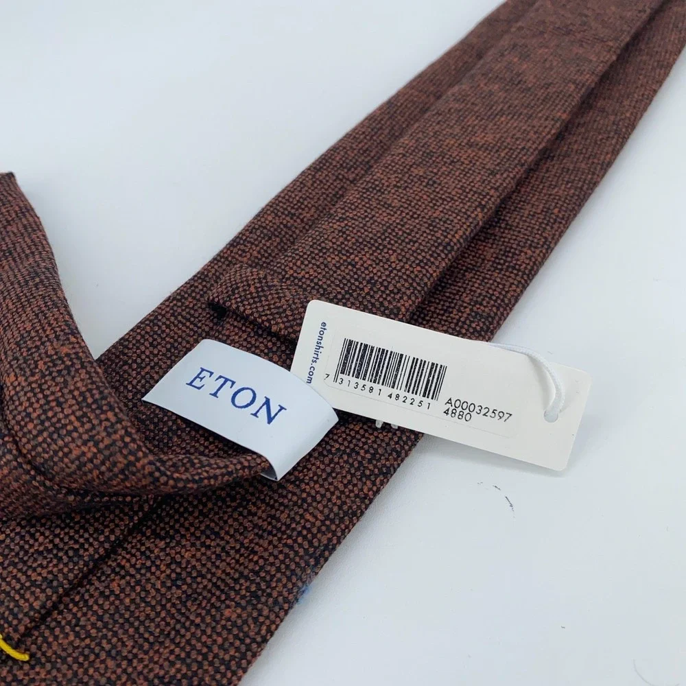 Eton Tie Mens One Size Multi Patterned Wool Classic Fit Professional Necktie NWT